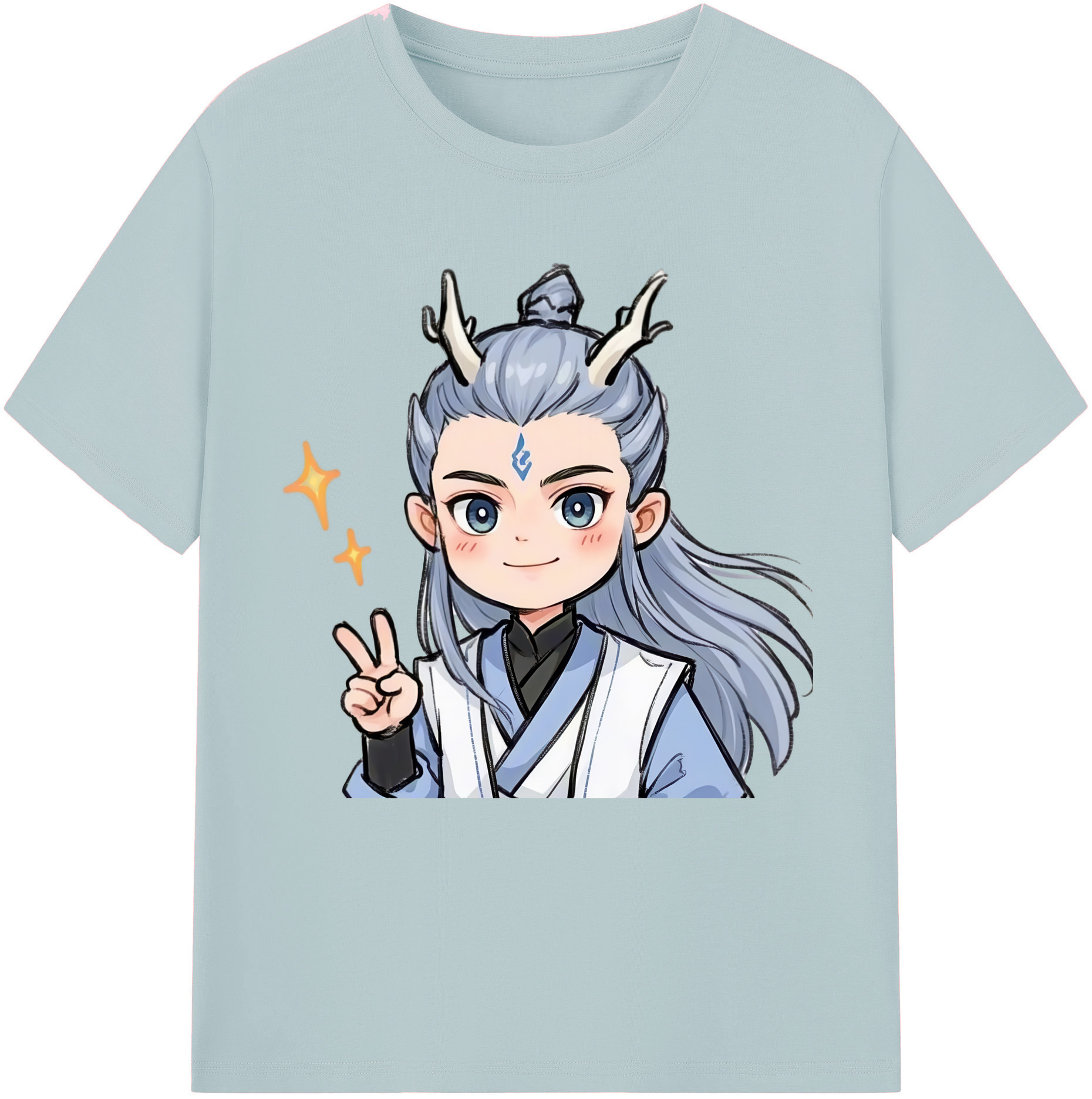 （画像用） Ne Zha 2 ナタ 魔童の大暴れ 綿100％半袖Tシャツ（フロントプリント）
